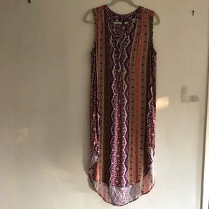 Sleeveless Large Patterned Tunic Dress